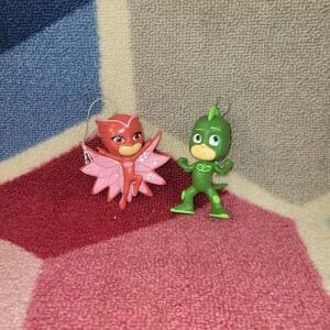 PJ Masks Christmas Ornaments Gekko Owlette Figure Set Green Red Disney Junior